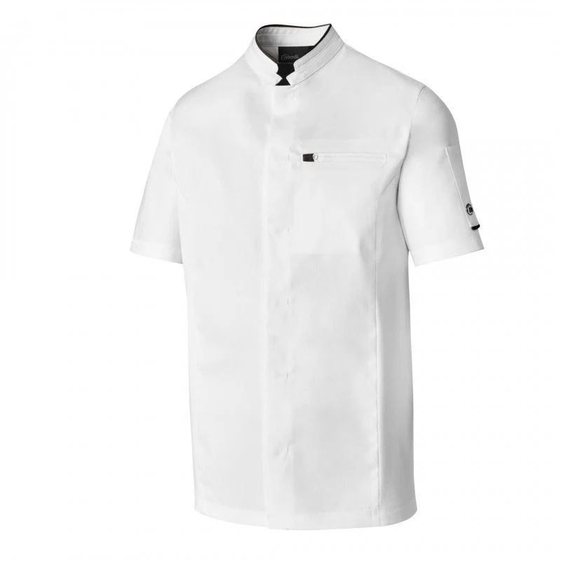 Veste de Cuisine Homme Manches Courtes Blanc et Noir Crush - MOLINEL - Image 5