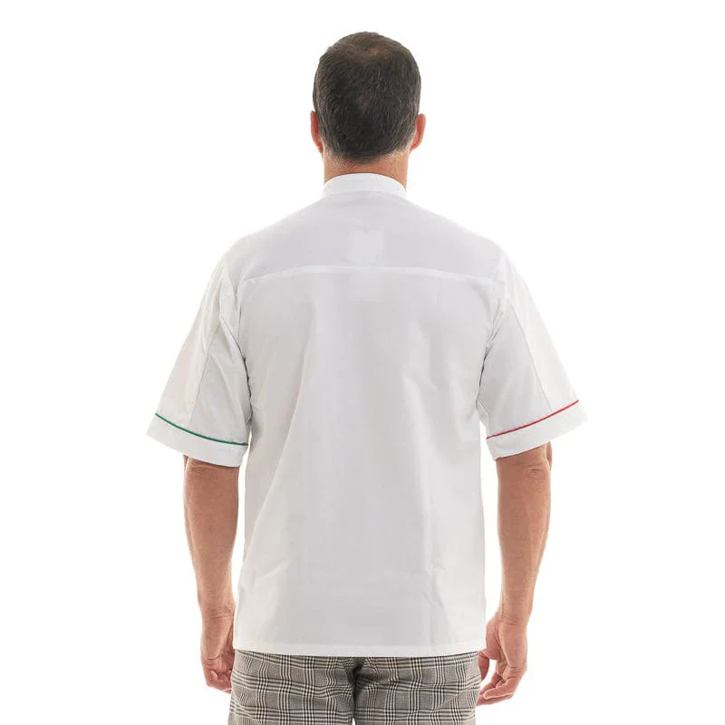 Veste de Cuisine Homme Florence Manches Courtes Blanc - MANELLI - Image 2