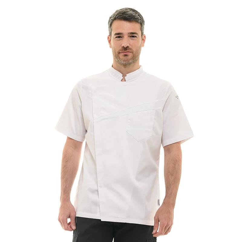 Veste de Cuisine Homme Lemongrass Manches Courtes Blanc - LAFONT CUISINE