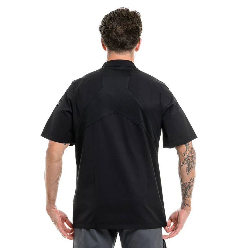Veste de Cuisine Homme Lemongrass Manches Courtes Noir - LAFONT CUISINE - Image 3