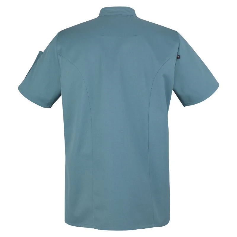 Veste de Cuisine Homme Manches Courtes Nero Bleu Lagon – ROBUR - Image 2