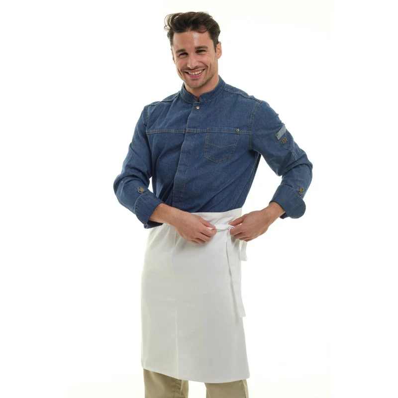 Veste de Cuisine Homme Manches Longues Harper Denim Délavé - ROBUR - Image 2
