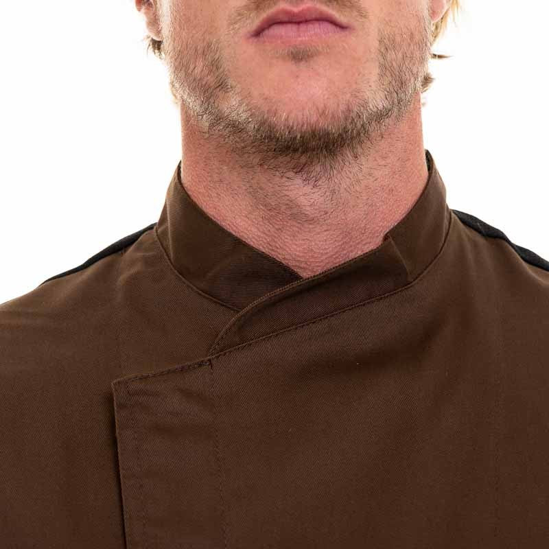 Veste de Cuisine Homme Manches Courtes Marron - EGOCHEF - Image 7