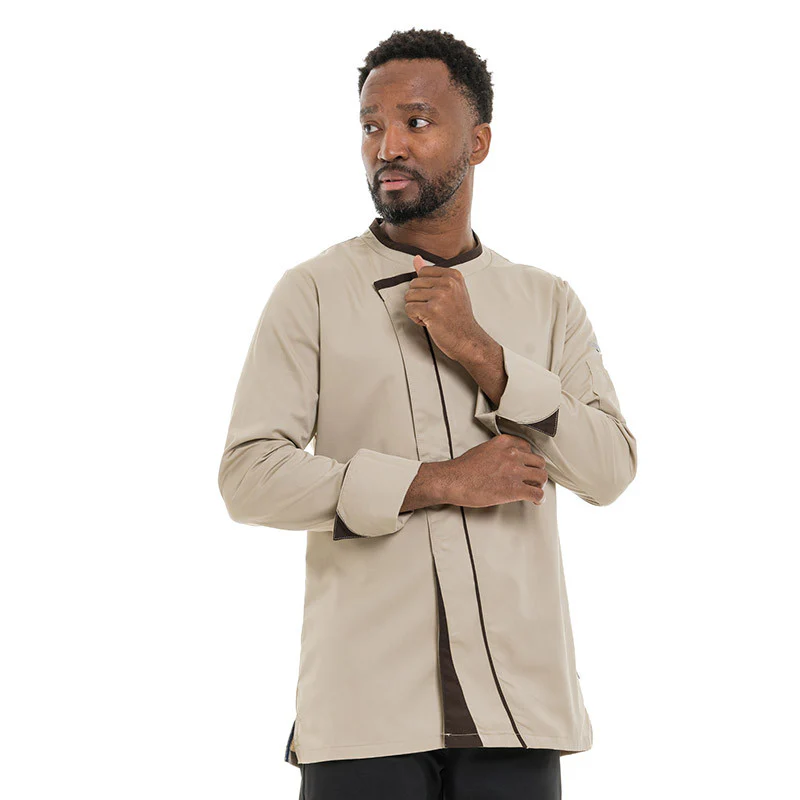 Veste de Cuisine Homme Mint Manches Longues Beige - LAFONT CUISINE