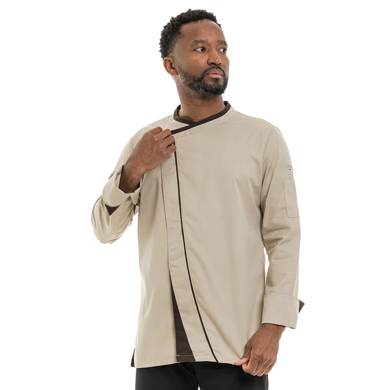 Veste de Cuisine Homme Mint Manches Longues Beige - LAFONT CUISINE - Image 3