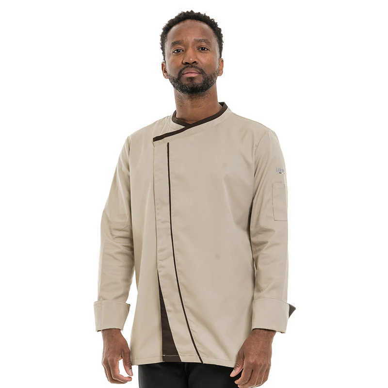 Veste de Cuisine Homme Mint Manches Longues Beige - LAFONT CUISINE - Image 4