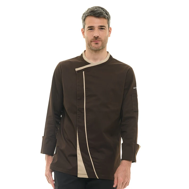 Veste de Cuisine Homme Mint Manches Longues Marron - LAFONT CUISINE