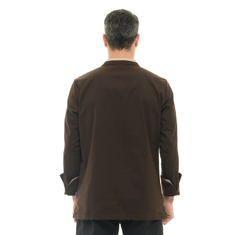 Veste de Cuisine Homme Mint Manches Longues Marron - LAFONT CUISINE - Image 3