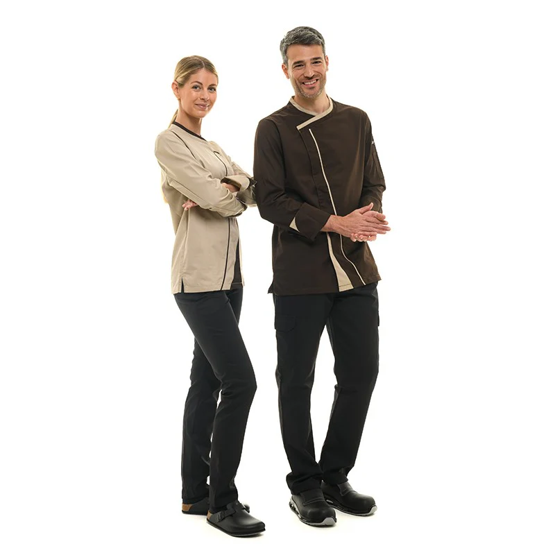 Veste de Cuisine Homme Mint Manches Longues Marron - LAFONT CUISINE - Image 5