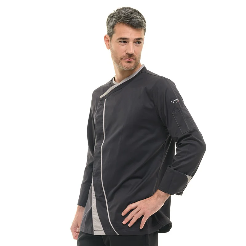 Veste de Cuisine Homme Mint Manches Longues Grise - LAFONT CUISINE - Image 2