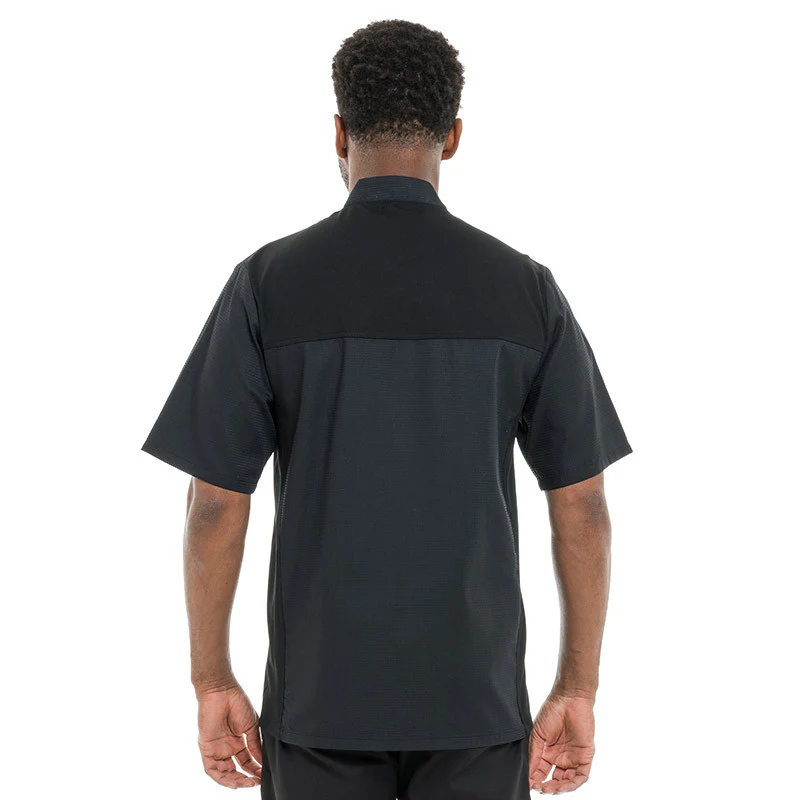 Veste de Cuisine Homme Gaufrée Paris Manches Courtes Noire - MANELLI - Image 3