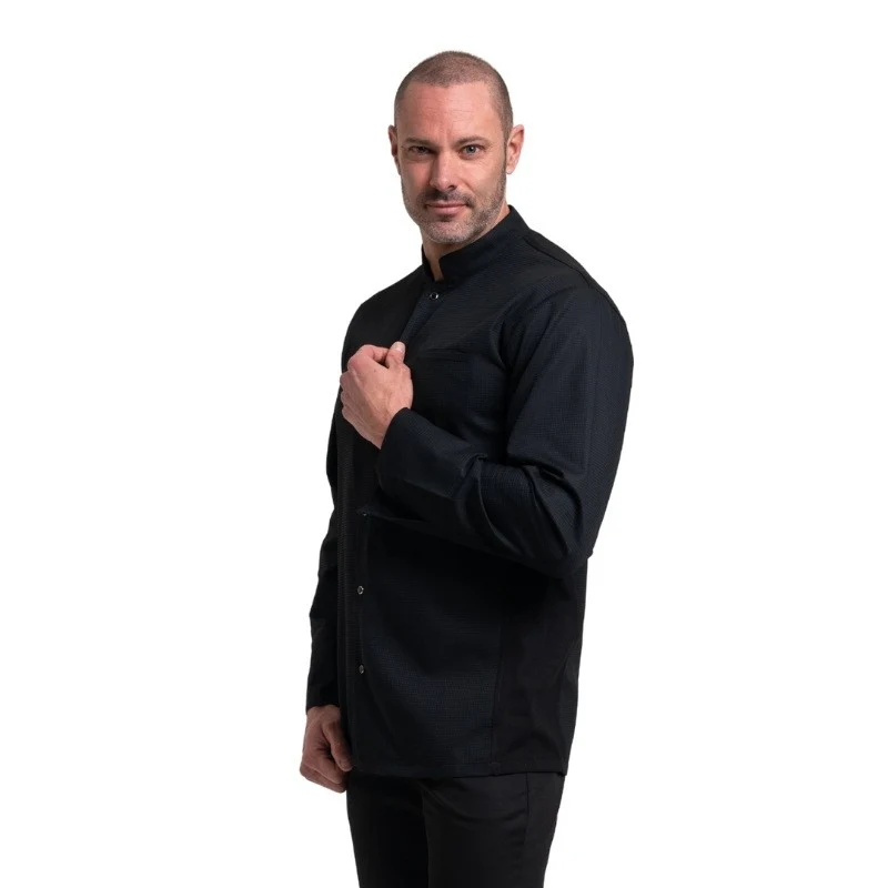 Veste de Cuisine Homme Gaufrée Paris Manches Longues Blanche - MANELLI - Image 7