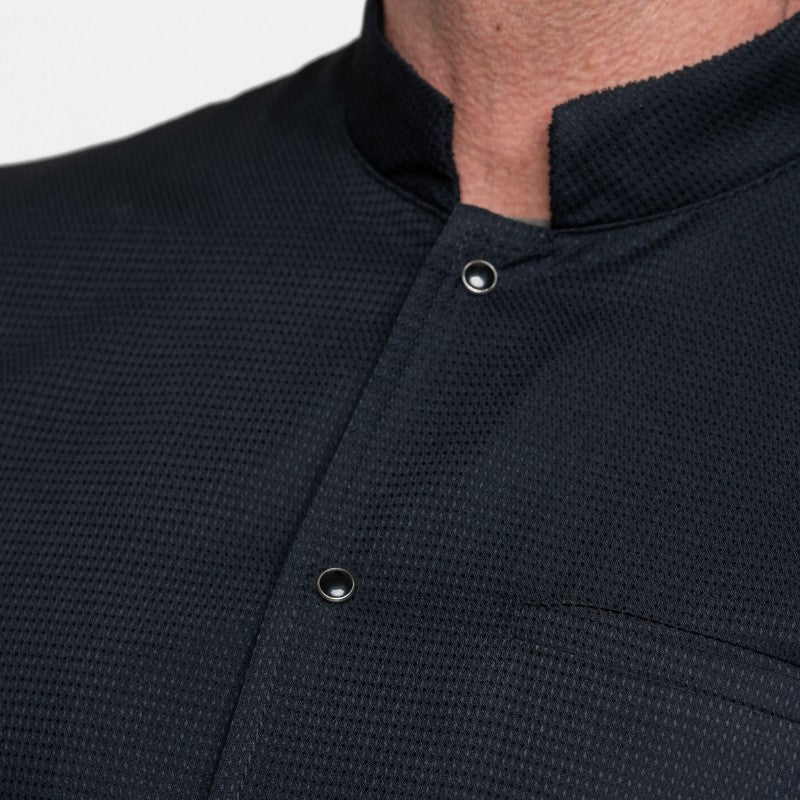 Veste de Cuisine Homme Gaufrée Paris Manches Longues Noire - MANELLI - Image 4