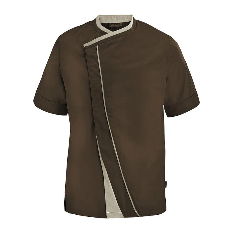 Veste de Cuisine Homme Parsley à Manches Courtes Marron Beige - LAFONT CUISINE