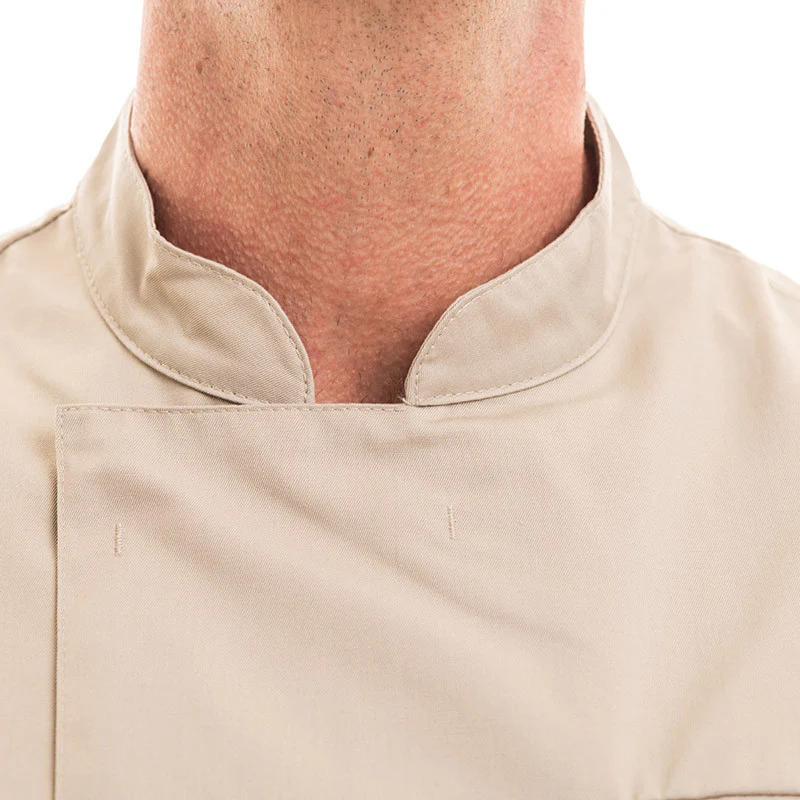 Veste de Cuisine Homme Texas Manches Courtes Beige - MANELLI - Image 2