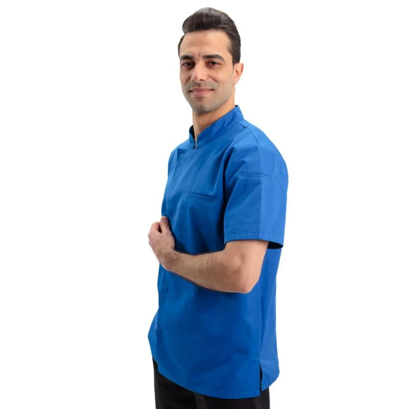 Veste de Cuisine Homme Texas Manches Courtes Bleu Ciel - MANELLI - Image 5