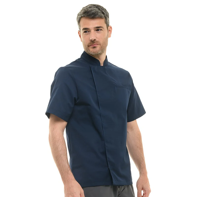 Veste de Cuisine Homme Texas Manches Courtes Marine - MANELLI - Image 2