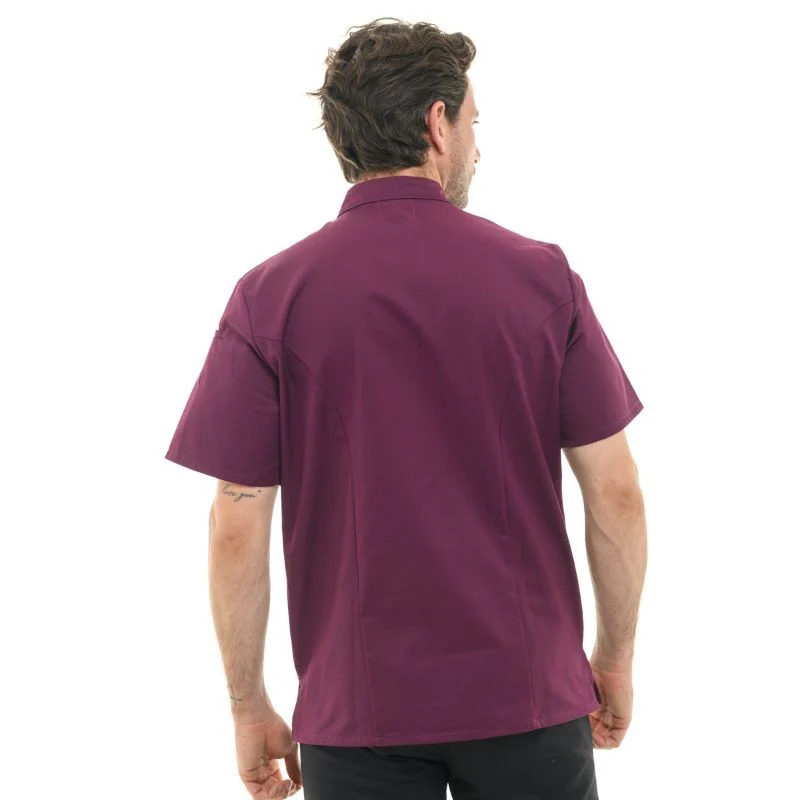 Veste de Cuisine Homme Texas Manches Courtes Prune - MANELLI - Image 3