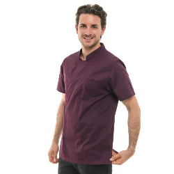 Veste de Cuisine Homme Texas Manches Courtes Prune - MANELLI - Image 4