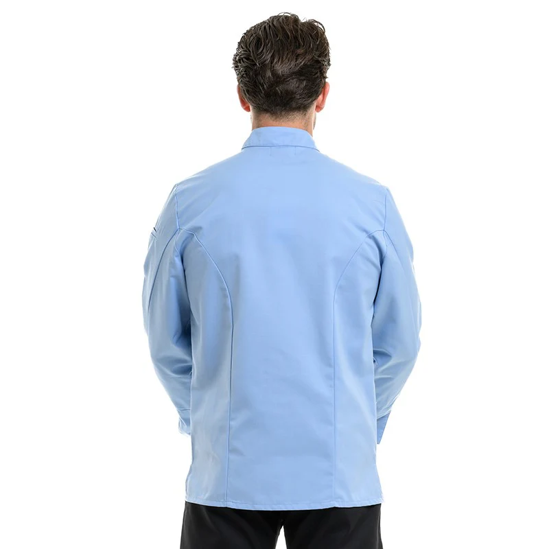 Veste de Cuisine Homme Texas Manches Longues Bleu Ciel - MANELLI - Image 3