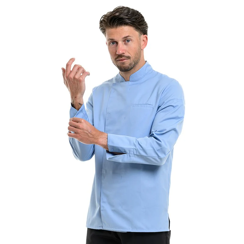 Veste de Cuisine Homme Texas Manches Longues Bleu Ciel - MANELLI - Image 7