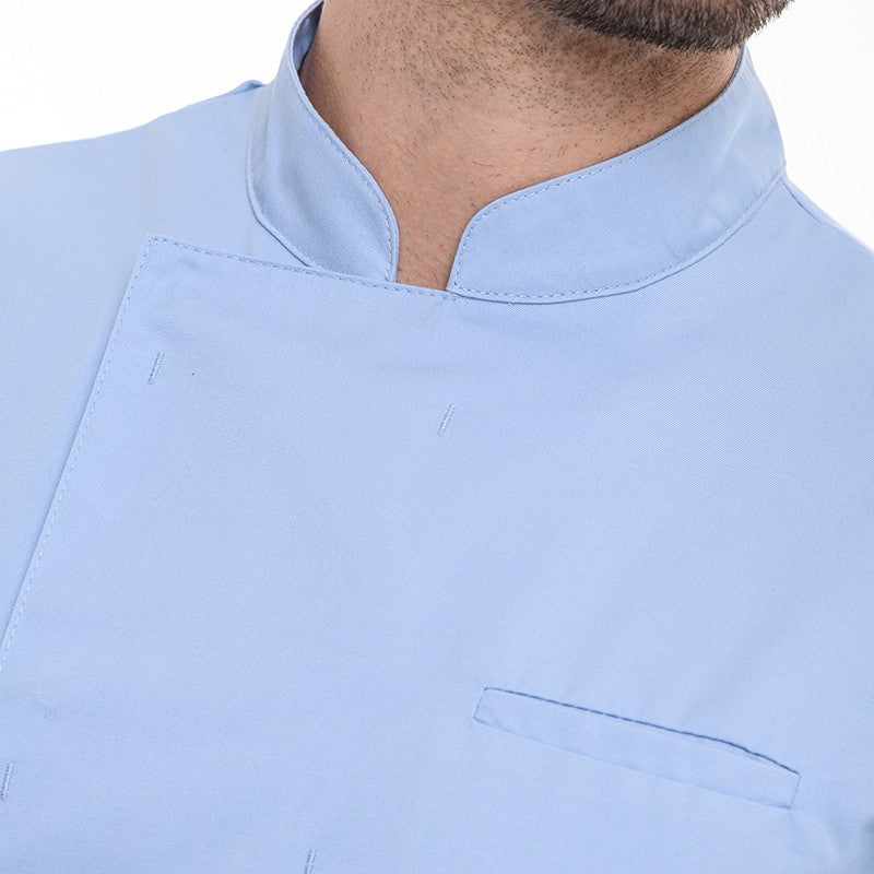 Veste de Cuisine Homme Texas Manches Longues Bleu Ciel - MANELLI - Image 9