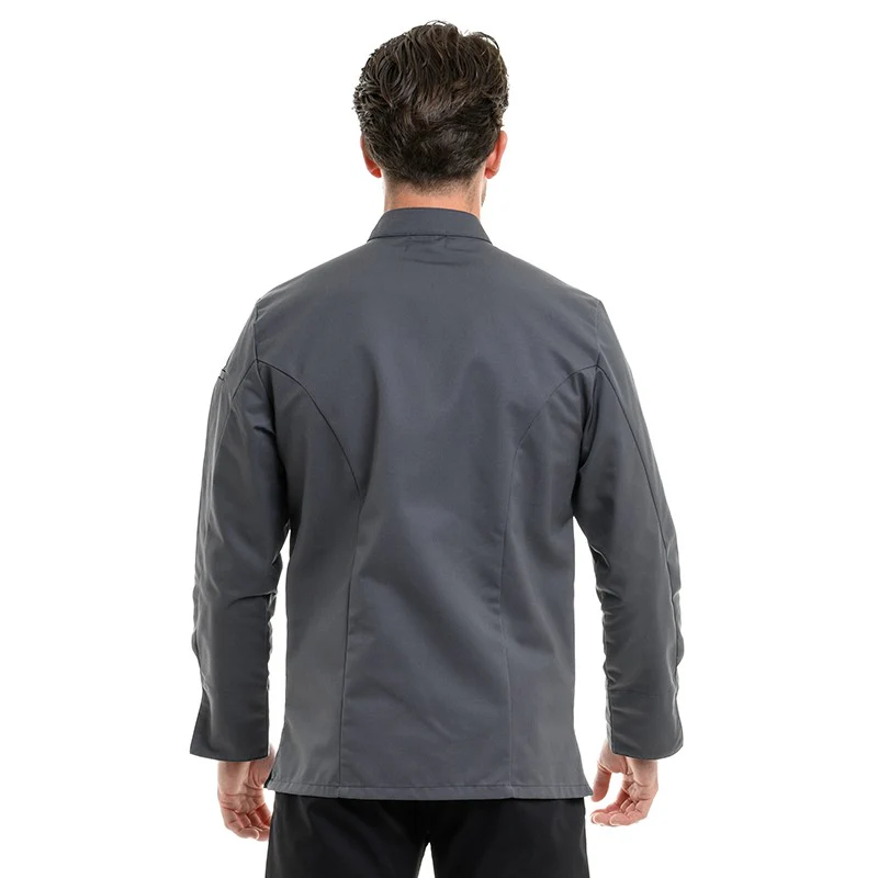 Veste de Cuisine Homme Texas Manches Longues Gris - MANELLI - Image 3