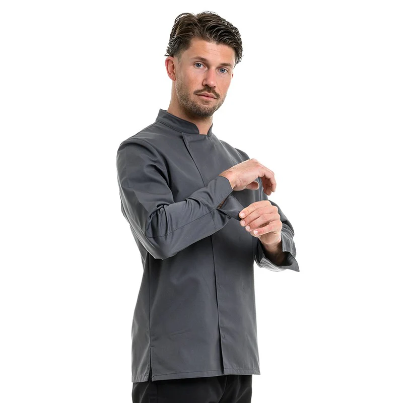 Veste de Cuisine Homme Texas Manches Longues Gris - MANELLI - Image 5