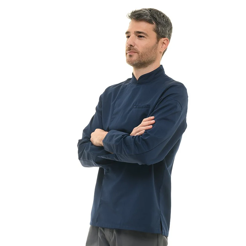 Veste de Cuisine Homme Texas Manches Longues Marine - MANELLI - Image 2
