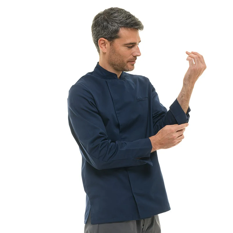 Veste de Cuisine Homme Texas Manches Longues Marine - MANELLI - Image 4