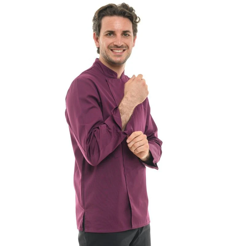 Veste de Cuisine Homme Texas Manches Longues Prune - MANELLI - Image 2