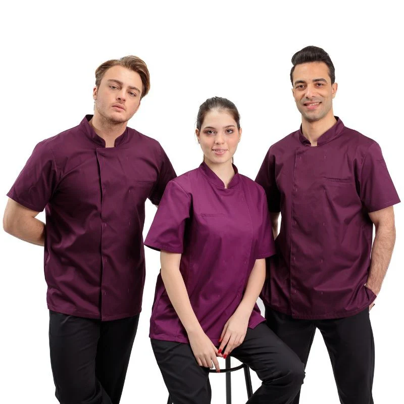 Veste de Cuisine Homme Texas Manches Longues Prune - MANELLI - Image 4