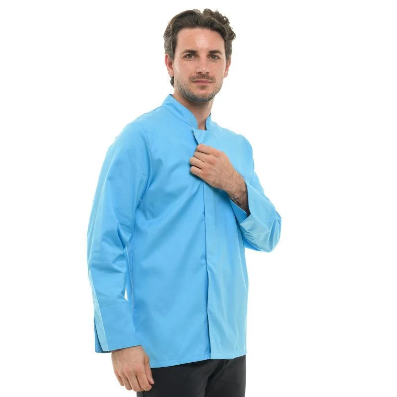 Veste de Cuisine Homme Texas Manches Longues Turquoise - MANELLI - Image 4