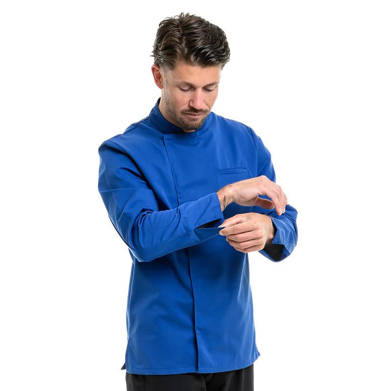 Veste de Cuisine Homme Texas Manches Longues Turquoise - MANELLI - Image 8