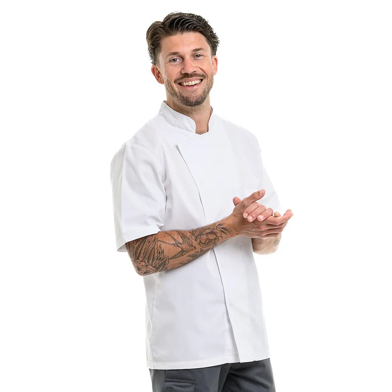 Veste de Cuisine Homme Turnip RSE Manches Courtes Blanc - LAFONT CUISINE - Image 2