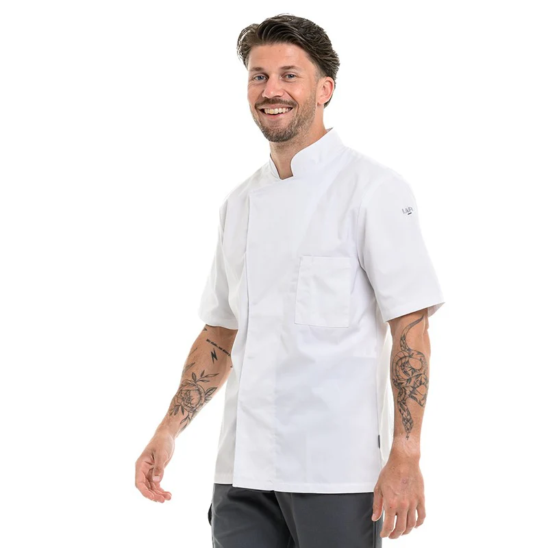 Veste de Cuisine Homme Turnip RSE Manches Courtes Blanc - LAFONT CUISINE - Image 4