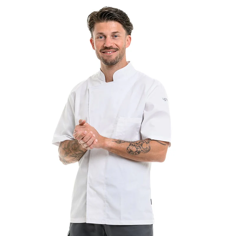 Veste de Cuisine Homme Turnip RSE Manches Courtes Blanc - LAFONT CUISINE - Image 5