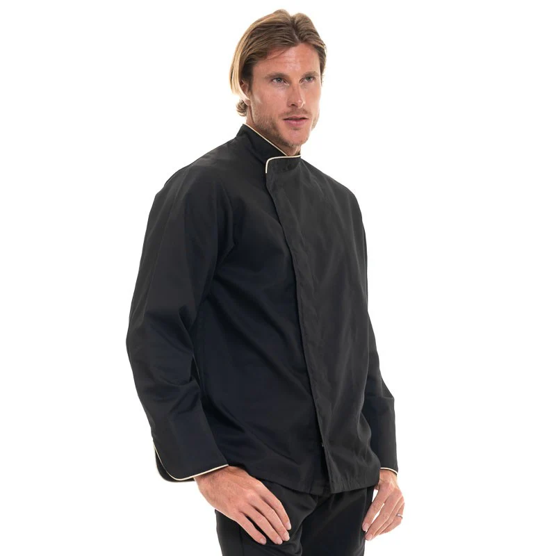 Veste de Cuisine Homme Gold Noir Liseré Or - MANELLI - Image 2