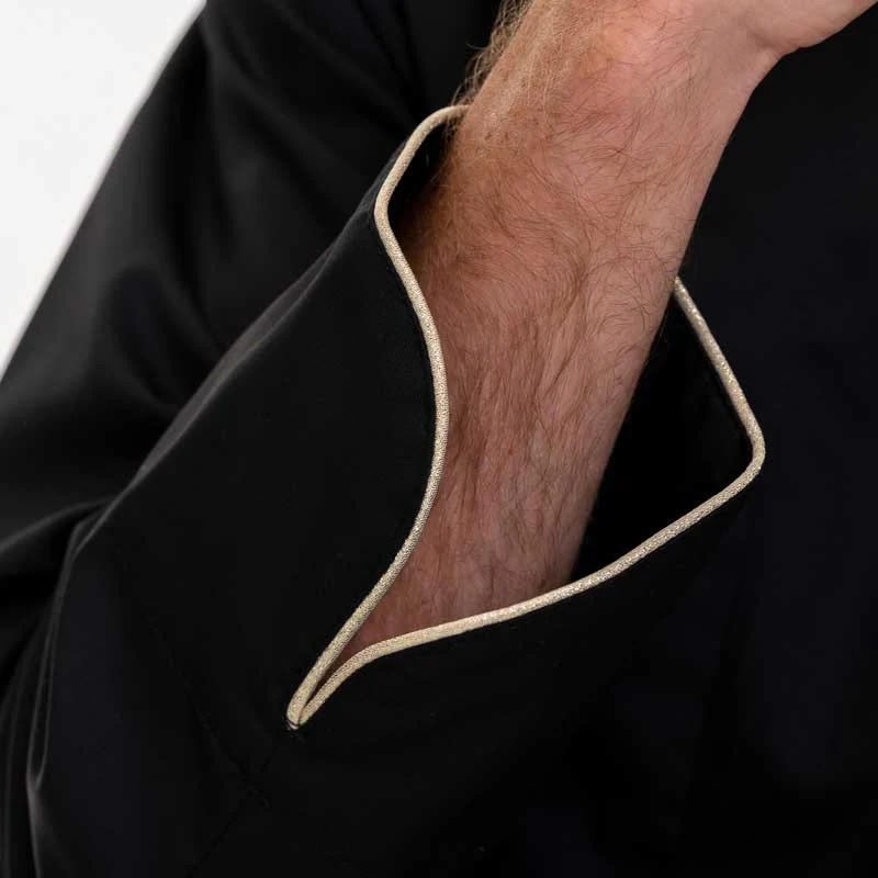 Veste de Cuisine Homme Gold Noir Liseré Or - MANELLI - Image 7
