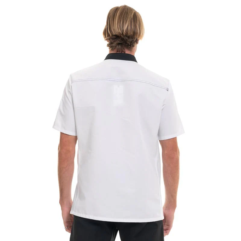 Veste de Cuisine Homme Manches Courtes Abax Blanc et Noir - ROBUR - Image 4
