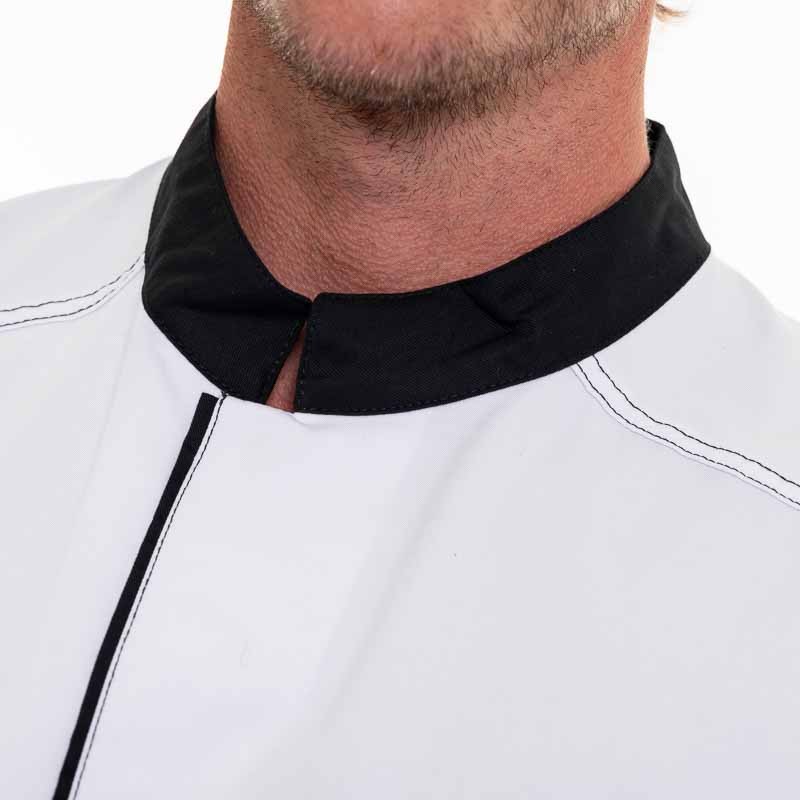 Veste de Cuisine Homme Manches Courtes Abax Blanc et Noir - ROBUR - Image 8