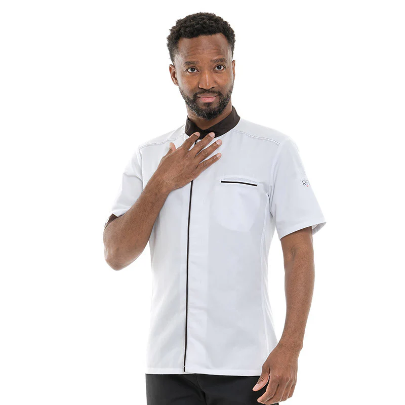 Veste de Cuisine Manches Courtes Abax Moka - ROBUR - Image 4