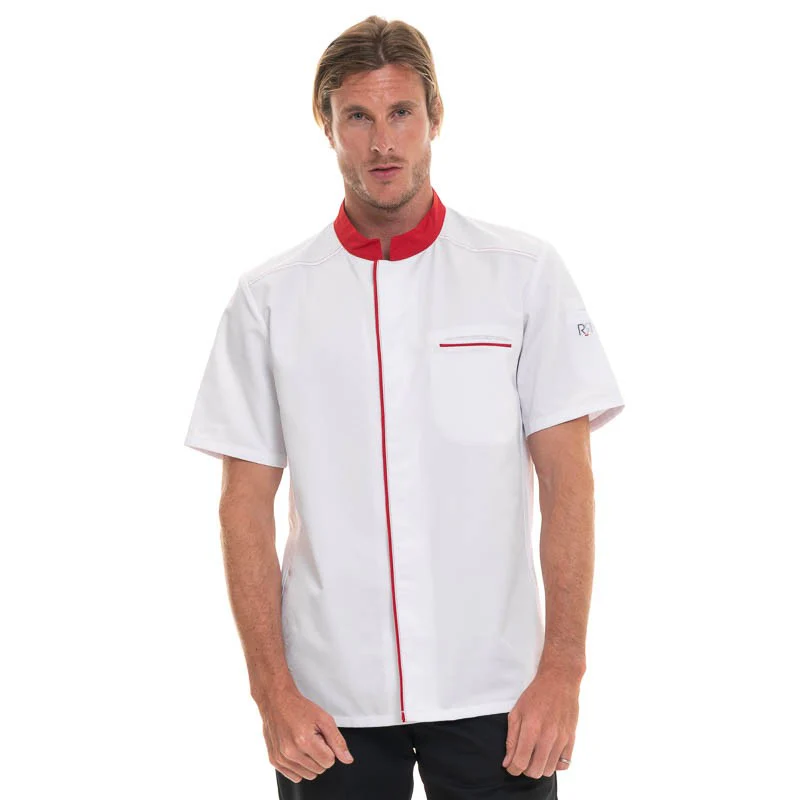 Veste de Cuisine Homme Manches Courtes ABAX Rouge - ROBUR