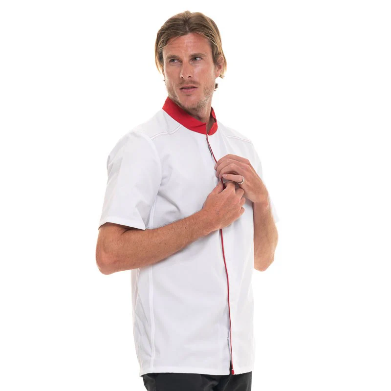 Veste de Cuisine Homme Manches Courtes ABAX Rouge - ROBUR - Image 2