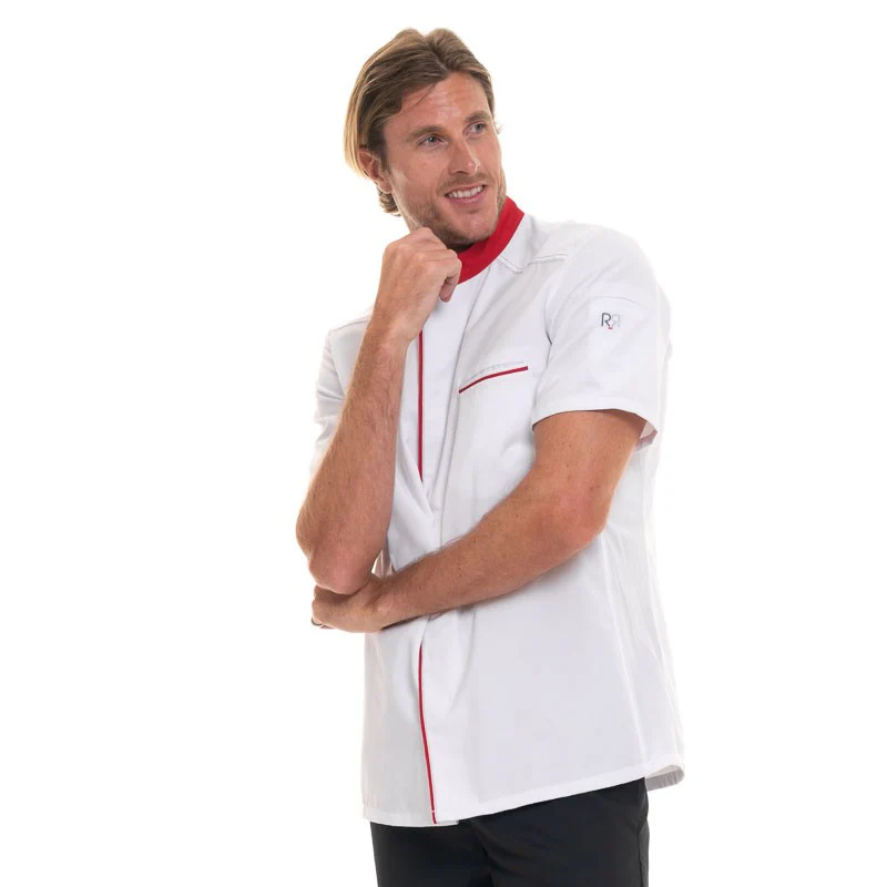 Veste de Cuisine Homme Manches Courtes ABAX Rouge - ROBUR - Image 3