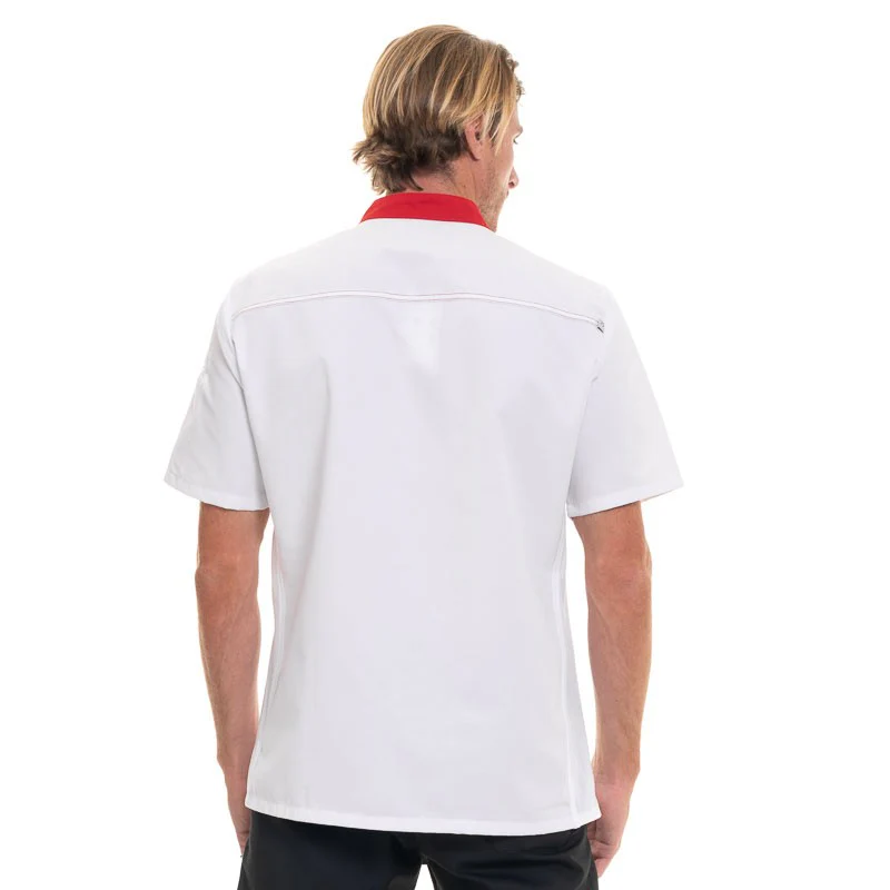 Veste de Cuisine Homme Manches Courtes ABAX Rouge - ROBUR - Image 4