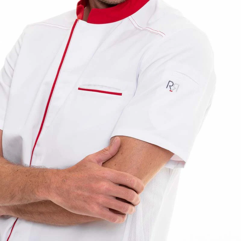 Veste de Cuisine Homme Manches Courtes ABAX Rouge - ROBUR - Image 5