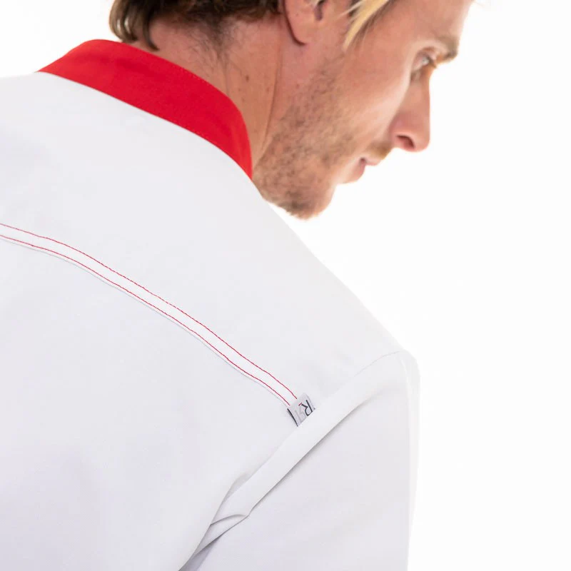Veste de Cuisine Homme Manches Courtes ABAX Rouge - ROBUR - Image 6