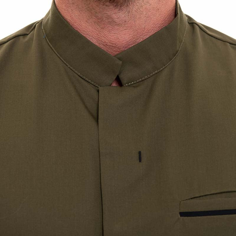 Veste de Cuisine Manches Courtes DUNES Olive/Noir - ROBUR - Image 8