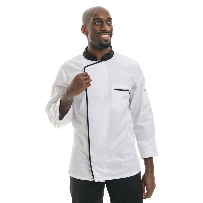 Veste de Cuisine Manches Longues Blanc et Noir Energy - ROBUR
